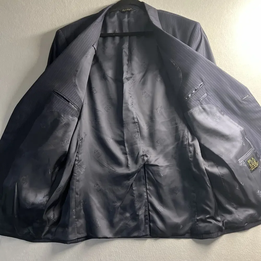 Jos A Bank 48L Blue 100% Wool Signature Gold Blazer Suit‎ Jacket Sport Coat